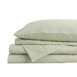 NNEDSZ  Comfort Flax Linen Blend Sheet Set Bedding Luxury Breathable Ultra Soft - Queen - Sage Green