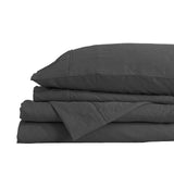 NNEDSZ  Comfort Flax Linen Blend Sheet Set Bedding Luxury Breathable Ultra Soft - Queen - Charcoal