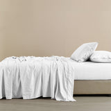 NNEDSZ  Comfort Flax Linen Blend Sheet Set Bedding Luxury Breathable Ultra Soft - King - White