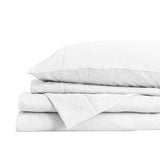 NNEDSZ  Comfort Flax Linen Blend Sheet Set Bedding Luxury Breathable Ultra Soft - King - White