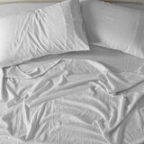 NNEDSZ  Comfort Stripes Linen Blend Sheet Set Bedding Luxury Breathable Ultra Soft - Queen - Grey