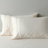 NNEDSZ  Comfort Stripes Linen Blend Sheet Set Bedding Luxury Breathable Ultra Soft - King - Beige