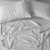 NNEDSZ  Comfort Stripes Linen Blend Sheet Set Bedding Luxury Breathable Ultra Soft - King - Grey