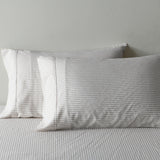NNEDSZ  Comfort Stripes Linen Blend Sheet Set Bedding Luxury Breathable Ultra Soft - King - Grey
