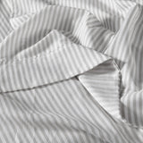 NNEDSZ  Comfort Stripes Linen Blend Sheet Set Bedding Luxury Breathable Ultra Soft - King - Grey