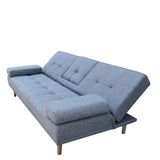 NNEDSZ  Decor Mendoza 2 in 1 Sofa Bed Couch Grey Pull Down Cupholder 3 Seats Futon