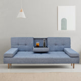 NNEDSZ  Decor Mendoza 2 in 1 Sofa Bed Couch Grey Pull Down Cupholder 3 Seats Futon