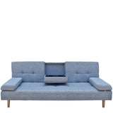 NNEDSZ  Decor Mendoza 2 in 1 Sofa Bed Couch Grey Pull Down Cupholder 3 Seats Futon