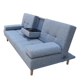 NNEDSZ  Decor Mendoza 2 in 1 Sofa Bed Couch Grey Pull Down Cupholder 3 Seats Futon