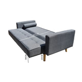 NNEDSZ  Decor Sicily 2 in 1 Sofa Bed Charcoal 3 Seater Futon Couch Recliner