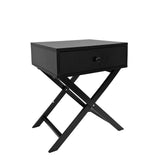 NNEDSZ  Decor Bedside Table Surry Hills Black Storage Cabinet Bedroom - One Pack - Black