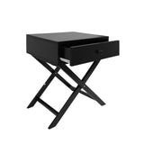 NNEDSZ  Decor Bedside Table Surry Hills Black Storage Cabinet Bedroom - One Pack - Black