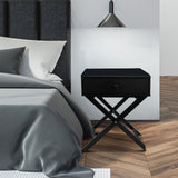 NNEDSZ  Decor Bedside Table Surry Hills Black Storage Cabinet Bedroom - One Pack - Black