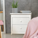 NNEDSZ  Decor Bedside Table Byron Bay White Storage Cabinet Bedroom - One Pack - White