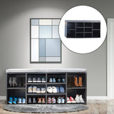 NNEDSZ  Decor 2 in 1 Shoe Organiser With Bench Storage - Black And Grey