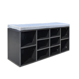 NNEDSZ  Decor 2 in 1 Shoe Organiser With Bench Storage - Black And Grey