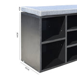 NNEDSZ  Decor 2 in 1 Shoe Organiser With Bench Storage - Black And Grey