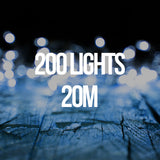 NNEDSZ Decor Outdoor LED Plug In Fairy Lights - White - 200 Lights