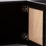 NNEDSZ Decor Tulum Rattan Entertainment Unit TV Stand Cabinet Storage Black
