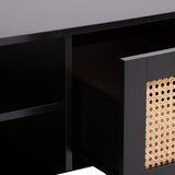NNEDSZ Decor Tulum Rattan Coffee Table Storage Drawer Furniture Wooden Black
