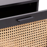 NNEDSZ Decor Tulum Rattan Coffee Table Storage Drawer Furniture Wooden Black