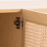 NNEDSZ Decor Santiago Rattan Entertainment Unit TV Stand Cabinet Storage Oak