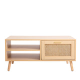 NNEDSZ Decor Santiago Rattan Coffee Table Storage Drawer Furniture Wooden Oak