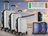NNEDSZ 3pc ABS Luggage Suitcase Luxury Hard Case Shockproof Travel Set - Silver