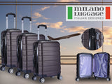NNEDSZ 3pc ABS Luggage Suitcase Luxury Hard Case Shockproof Travel Set - Brown