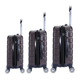 NNEDSZ 3pc ABS Luggage Suitcase Luxury Hard Case Shockproof Travel Set - Brown