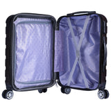 NNEDSZ 3pc ABS Luggage Suitcase Luxury Hard Case Shockproof Travel Set - Brown