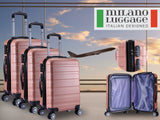NNEDSZ 3pc ABS Luggage Suitcase Luxury Hard Case Shockproof Travel Set - Rose Gold