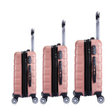 NNEDSZ 3pc ABS Luggage Suitcase Luxury Hard Case Shockproof Travel Set - Rose Gold
