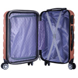 NNEDSZ 3pc ABS Luggage Suitcase Luxury Hard Case Shockproof Travel Set - Rose Gold