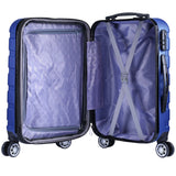 NNEDSZ 3pc ABS Luggage Suitcase Luxury Hard Case Shockproof Travel Set - Blue