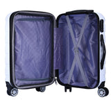 NNEDSZ 3pc ABS Luggage Suitcase Luxury Hard Case Shockproof Travel Set - White
