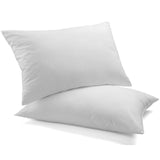 NNEDSZ Comfort Goose Down Feather Pillows 1000GSM 100% Cotton Cover - Twin Pack 50 x 75 cm White