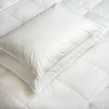 NNEDSZ Comfort Goose Down Feather Pillows 1000GSM 100% Cotton Cover - Twin Pack 50 x 75 cm White