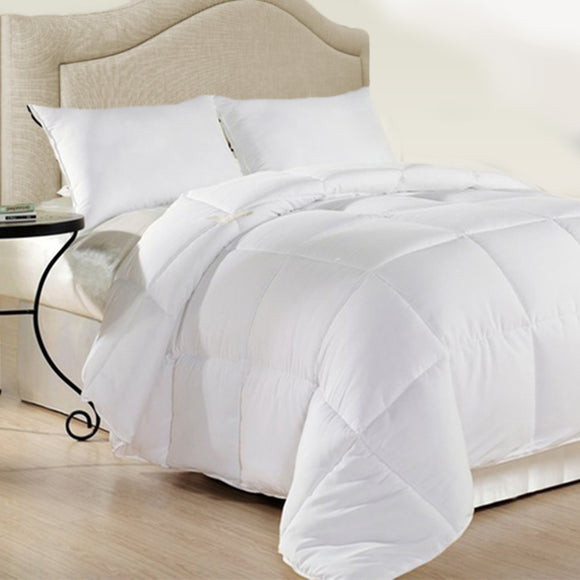 NNEDSZ Comfort 500GSM Plush Duck Feather Down Quilt Ultra Warm Soft - All Seasons King White