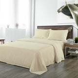 NNEDSZ Comfort Bamboo Blended Sheet & Pillowcases Set 1000TC Ultra Soft Bedding Double Ivory