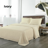 NNEDSZ Comfort Bamboo Blended Sheet & Pillowcases Set 1000TC Ultra Soft Bedding Double Ivory
