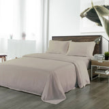 NNEDSZ Comfort Bamboo Blended Sheet & Pillowcases Set 1000TC Ultra Soft Bedding Double Warm Grey