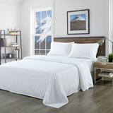 NNEDSZ Comfort Bamboo Blended Sheet & Pillowcases Set 1000TC Ultra Soft Bedding Queen White