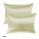 NNEDSZ Comfort Mulberry Soft Silk Hypoallergenic Pillowcase Twin Pack 51 x 76cm 51 x 76 cm Ivory