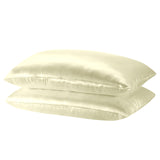 NNEDSZ Comfort Mulberry Soft Silk Hypoallergenic Pillowcase Twin Pack 51 x 76cm 51 x 76 cm Ivory