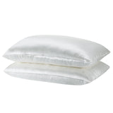 NNEDSZ Comfort Mulberry Soft Silk Hypoallergenic Pillowcase Twin Pack 51 x 76cm 51 x 76 cm Silver
