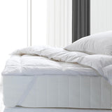 NNEDSZ Comfort Fitted Foam Cover Underlay Goose Mattress Topper 1000GSM Queen White