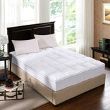 NNEDSZ Comfort 1000GSM Luxury Bamboo Fabric Gusset Mattress Pad Topper Cover King White