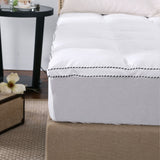 NNEDSZ Comfort 1000GSM Luxury Bamboo Fabric Gusset Mattress Pad Topper Cover King White