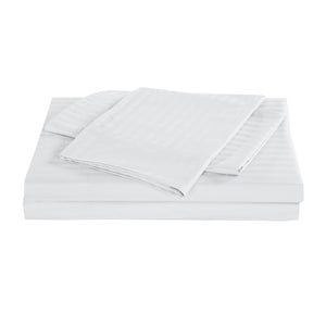 NNEDSZ 1200 Thread Count 100% Egyptian Cotton Sheet Set Stripe Hotel Grade Double White